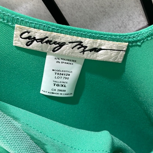 Vintage Cydney Mar, Green Tank with Beaded Embellishment, SZ XL - Picture 6 of 6